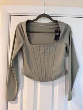 NWT | Abercrombie & Fitch Sage Long-Sleeve Corset Top